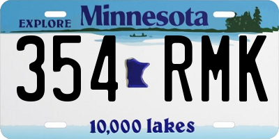 MN license plate 354RMK