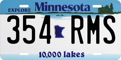 MN license plate 354RMS