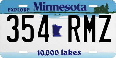 MN license plate 354RMZ