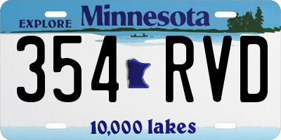 MN license plate 354RVD