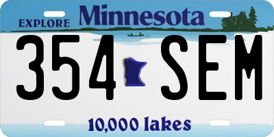 MN license plate 354SEM