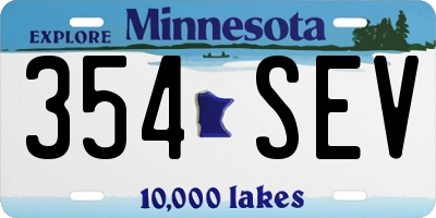 MN license plate 354SEV