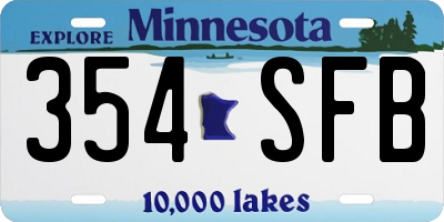 MN license plate 354SFB