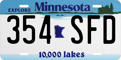 MN license plate 354SFD