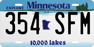MN license plate 354SFM