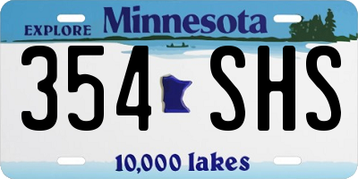 MN license plate 354SHS