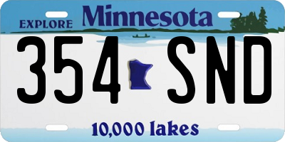 MN license plate 354SND