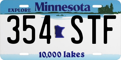MN license plate 354STF