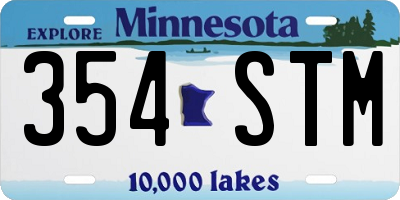 MN license plate 354STM
