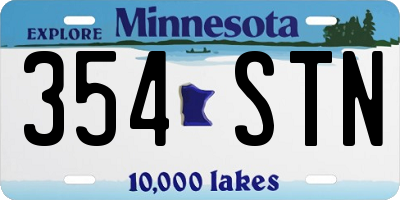 MN license plate 354STN