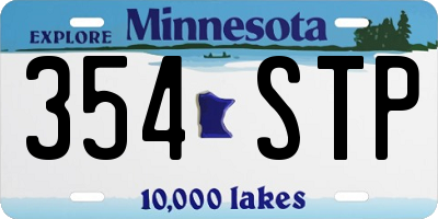 MN license plate 354STP