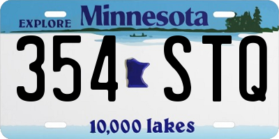 MN license plate 354STQ
