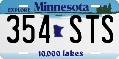 MN license plate 354STS