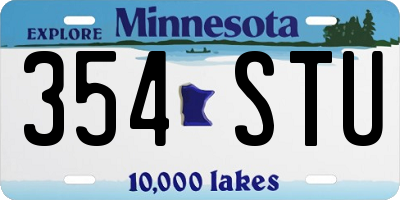 MN license plate 354STU