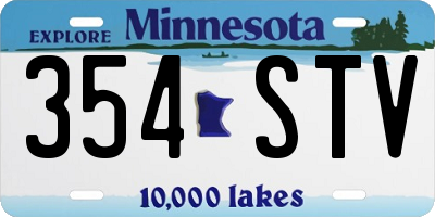 MN license plate 354STV