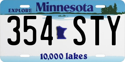 MN license plate 354STY