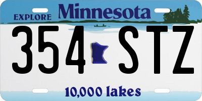 MN license plate 354STZ