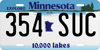 MN license plate 354SUC