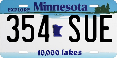 MN license plate 354SUE