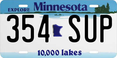 MN license plate 354SUP