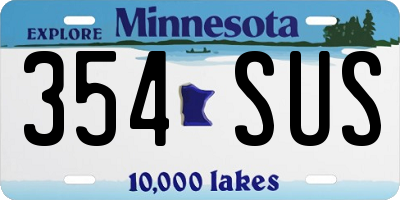 MN license plate 354SUS