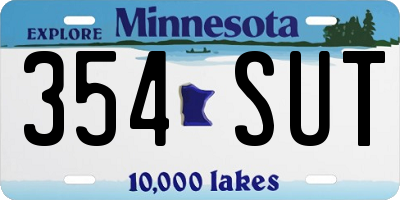 MN license plate 354SUT