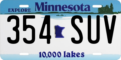 MN license plate 354SUV