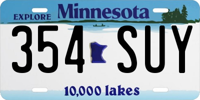 MN license plate 354SUY
