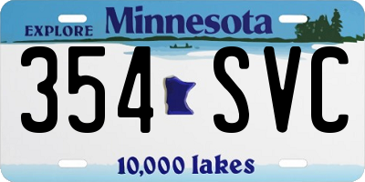MN license plate 354SVC