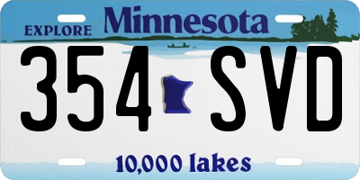 MN license plate 354SVD