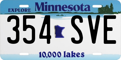 MN license plate 354SVE