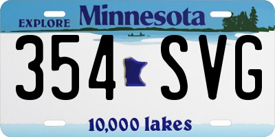 MN license plate 354SVG
