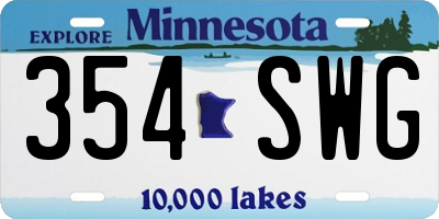 MN license plate 354SWG
