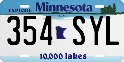 MN license plate 354SYL