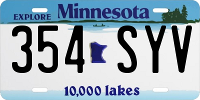 MN license plate 354SYV