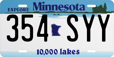 MN license plate 354SYY