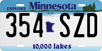 MN license plate 354SZD