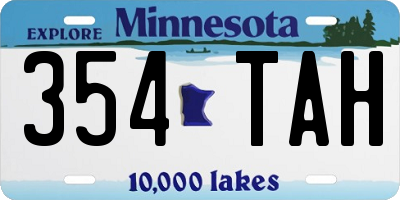 MN license plate 354TAH