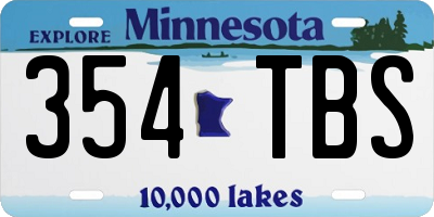 MN license plate 354TBS