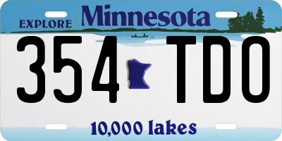 MN license plate 354TDO