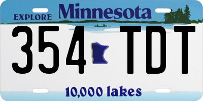 MN license plate 354TDT