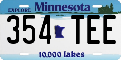 MN license plate 354TEE