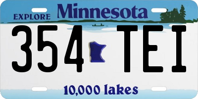MN license plate 354TEI