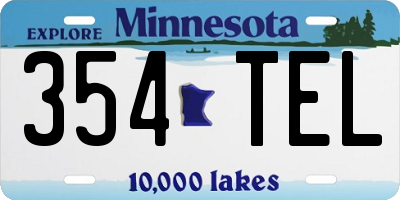 MN license plate 354TEL