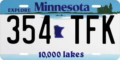 MN license plate 354TFK