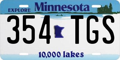 MN license plate 354TGS