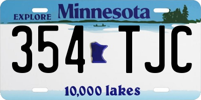 MN license plate 354TJC