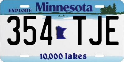 MN license plate 354TJE