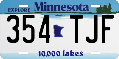 MN license plate 354TJF