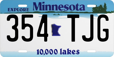 MN license plate 354TJG